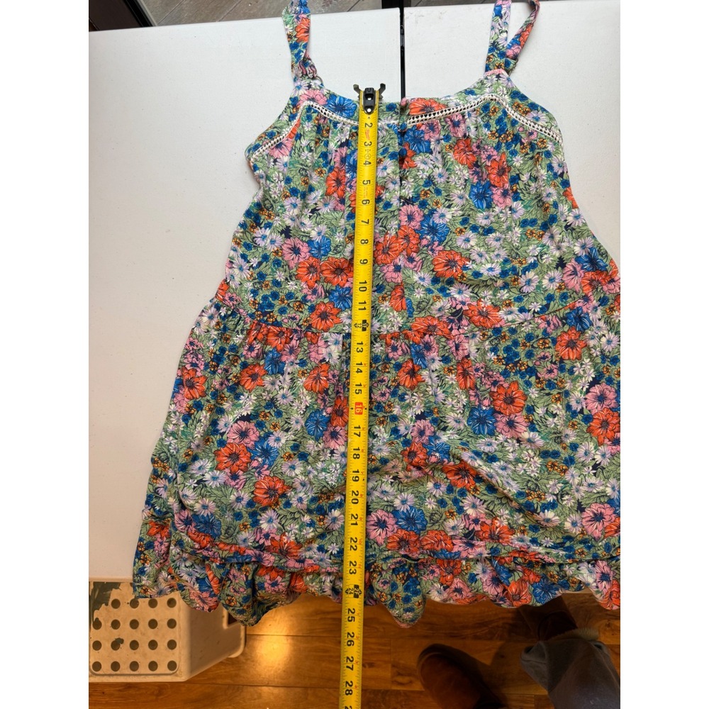 Wild Fable Floral Print Mini Dress Women's Size Medium Spaghetti Strap Ruffle - Picture 8 of 8